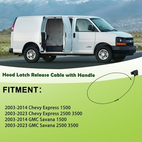 912-102 Hood Release Cable With Handle Compatible with 2003-2020 Chevy Express