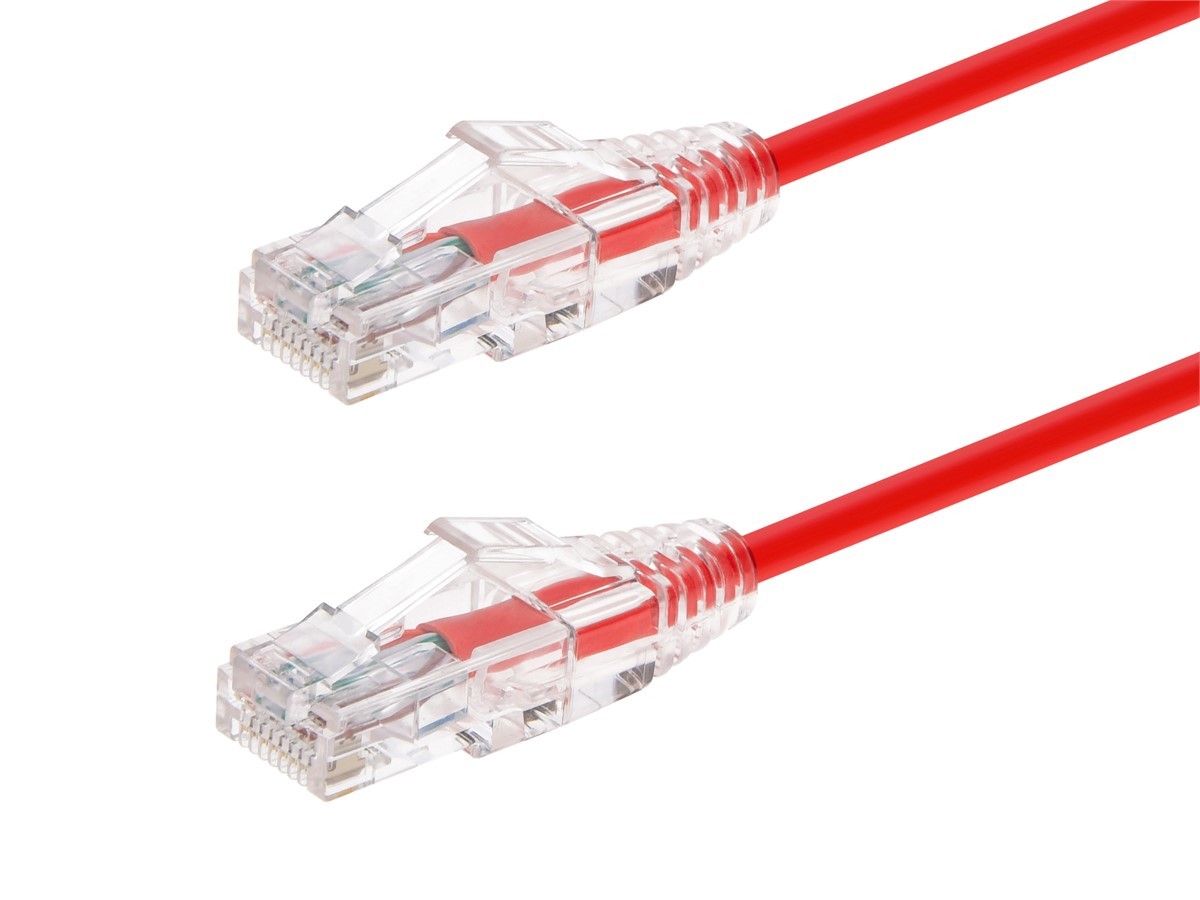 Monoprice Cat6 Ethernet Patch Cable - 1 feet - Red | Snagless RJ45 Stranded