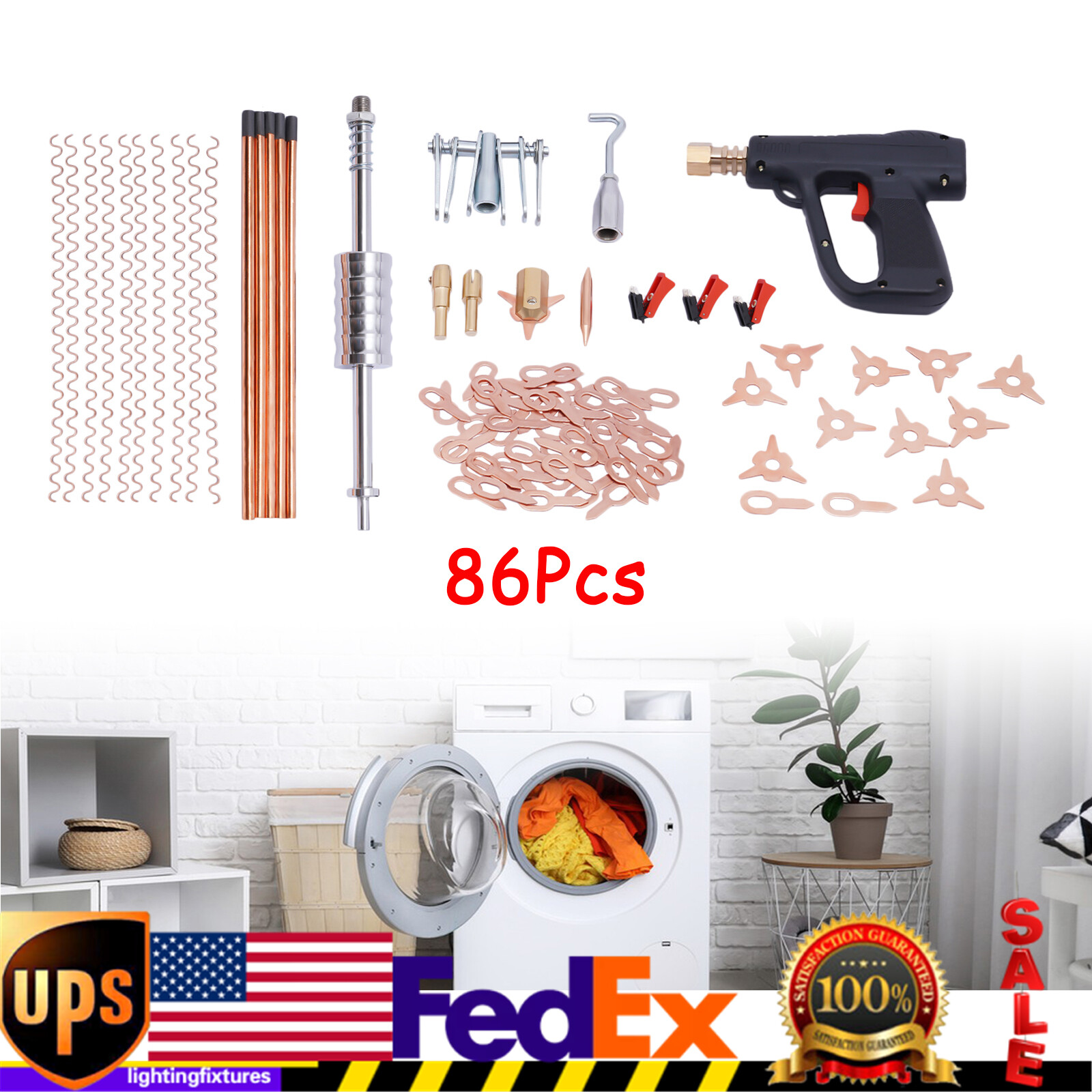 86PCS Dent Puller Kit Car Repair Tools Hand Body Spot Welder Gun Welding Machine