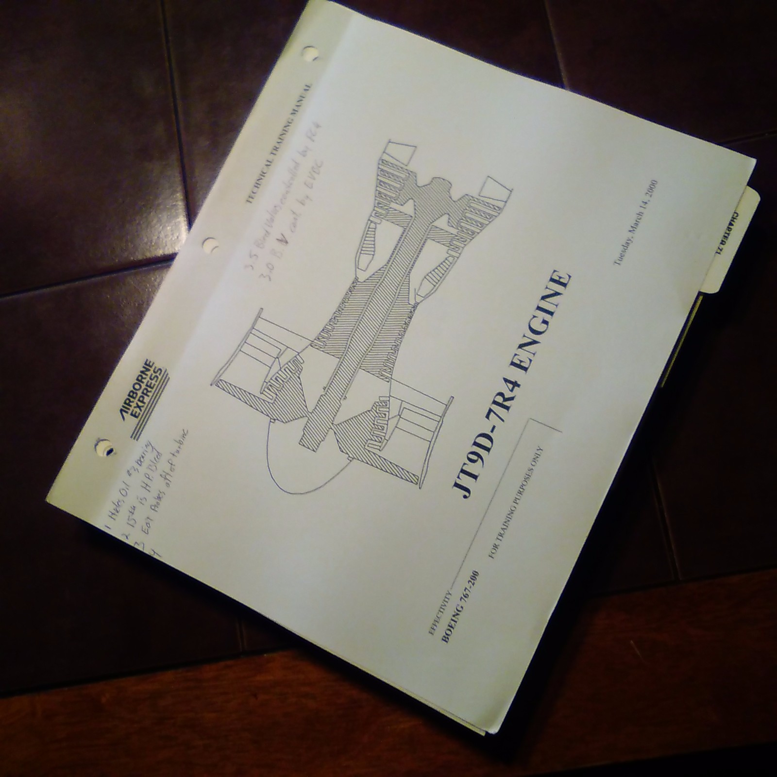 Pratt & Whitney JT9D-7R4 Technical Training Manual