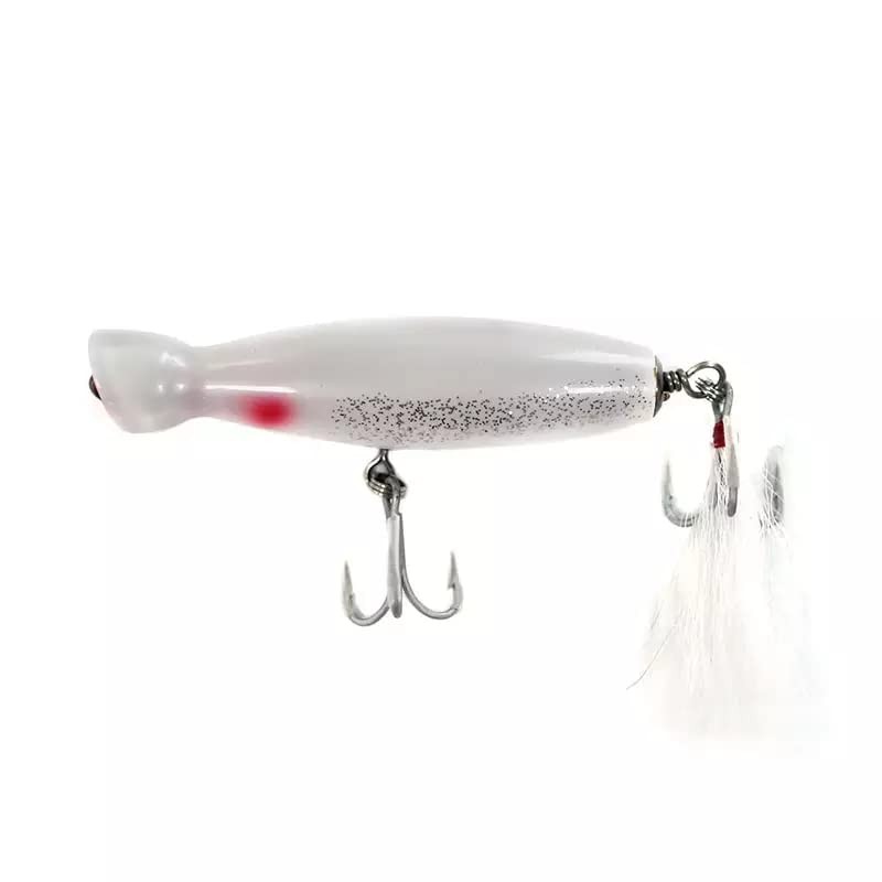 Seasky5.5' Fishing Wood Bottle Style Popper Lure Artificial Bait Wooden white