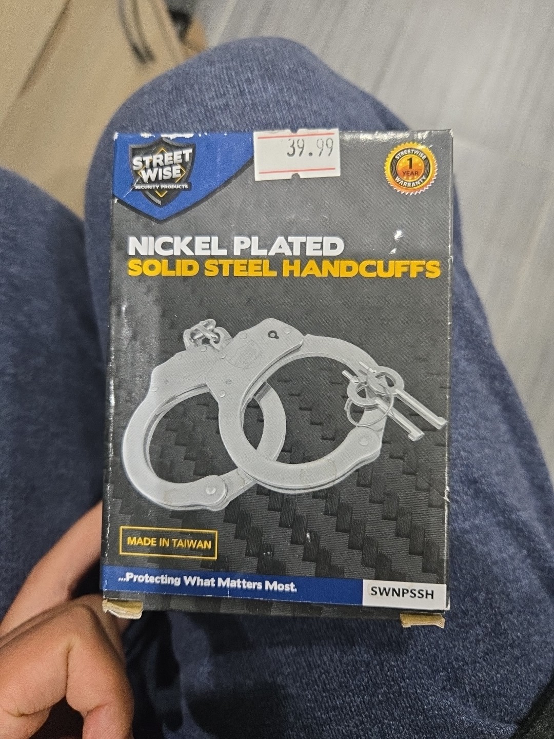 New Streetwise Products Nickel Plated Steel Handcuffs SWNPSSH