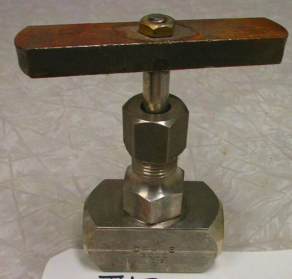 Stainless Needle Valve | CRANE 222-SS | 1/2" Female NPT | 3000 WOG (Lot of 3)