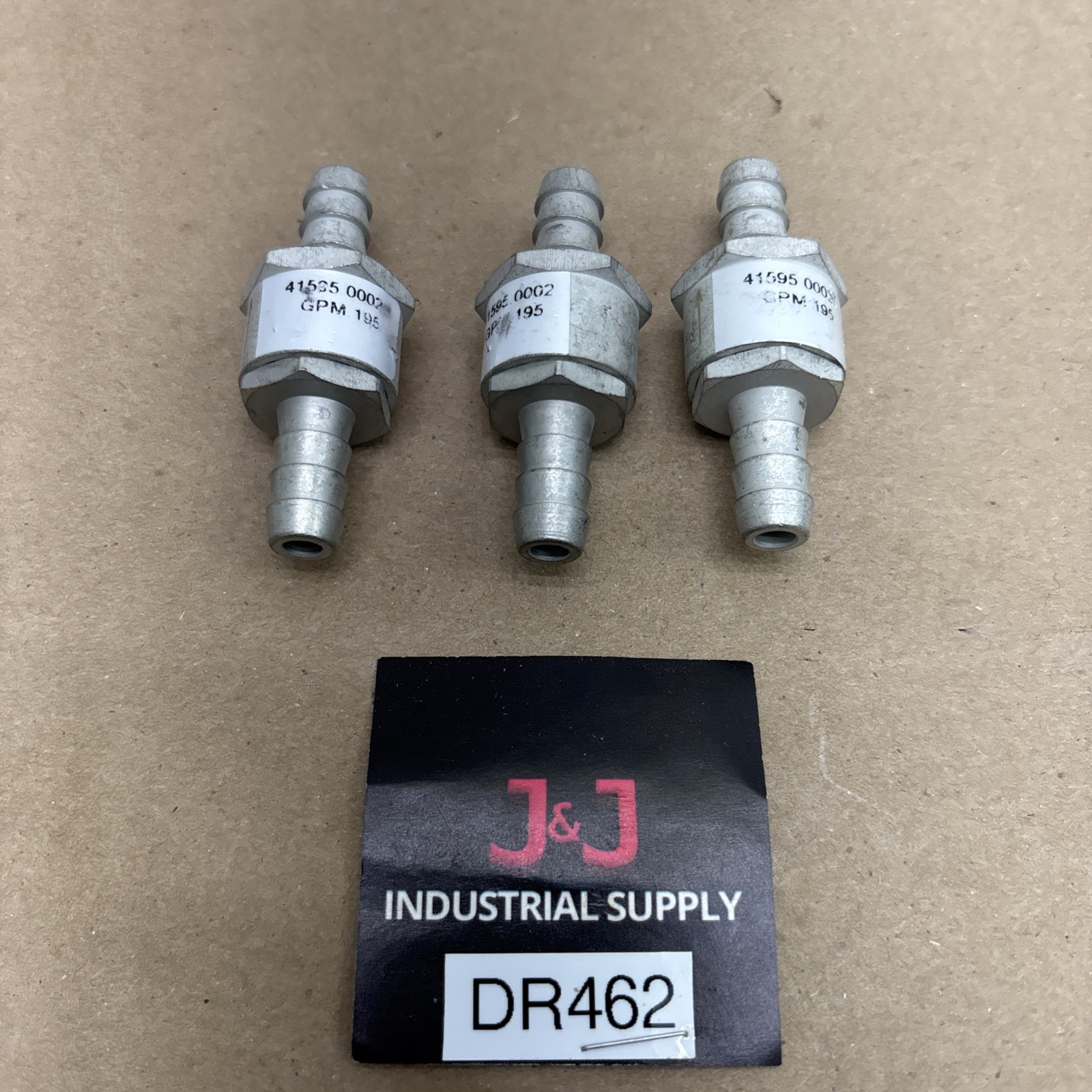 Lot Of (3)Bunn 41595.0002 Flow Control, .195GPM, .38" x .38", Barbed, Tin Plated