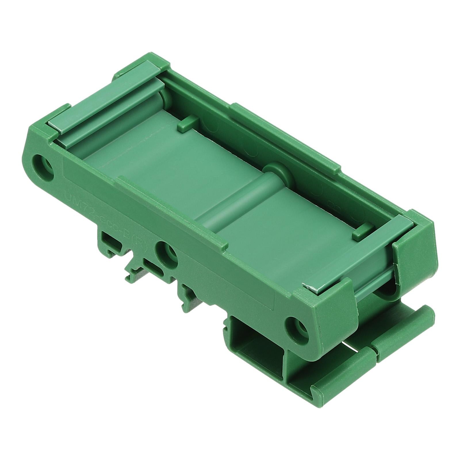 DIN Rail Mount Carrier for 35mm x 72mm PCB, Housing, Bracket, Green