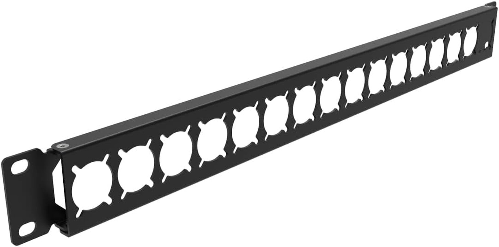 1U Hinged Rack Panel XLR HDMI Audio Rack Mount Panel with 16 D-Series Punch-Outs