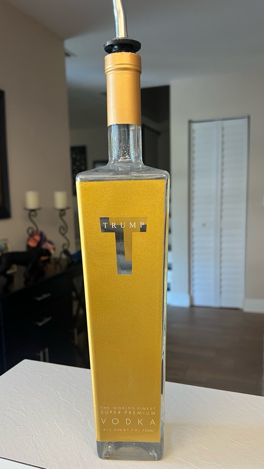 Rare Collectible Trump Super Premium Vodka Empty Bottle