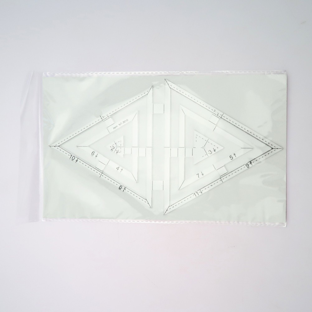 Double Triangle Quilting Ruler Template Transparent Acrylic Sewing Craft Tool