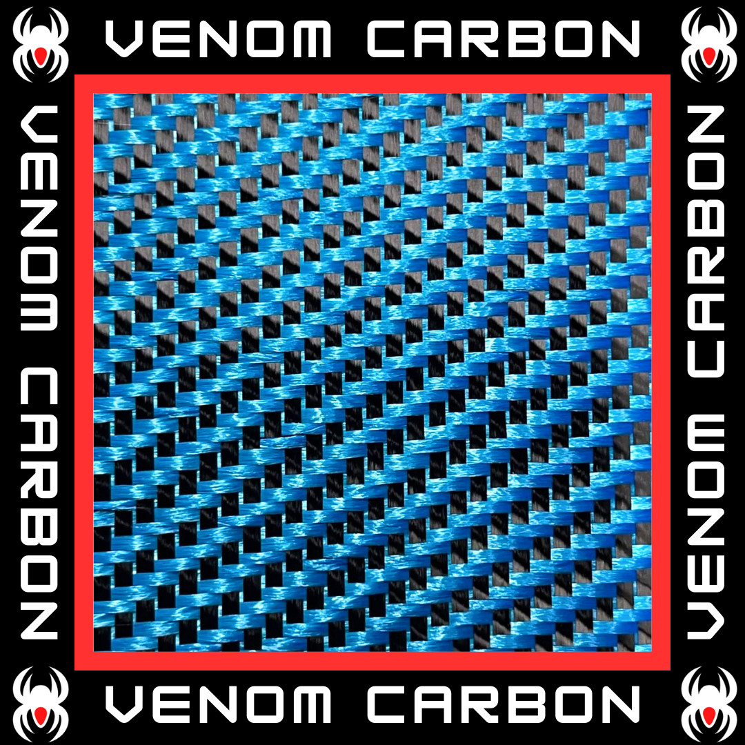 50" Blue Carbon Fiber Color Hybrid Cloth (3k, 5.7oz, 50" x 36")