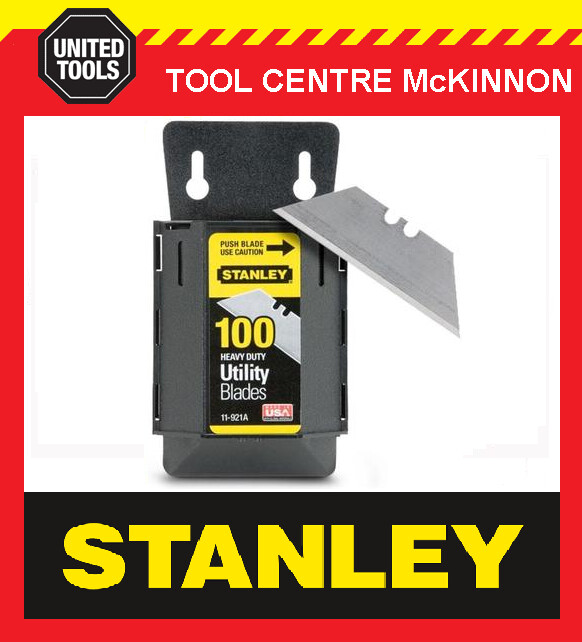 100 x STANLEY 1992 UTILITY KNIFE BLADES IN DISPENSER / CASE