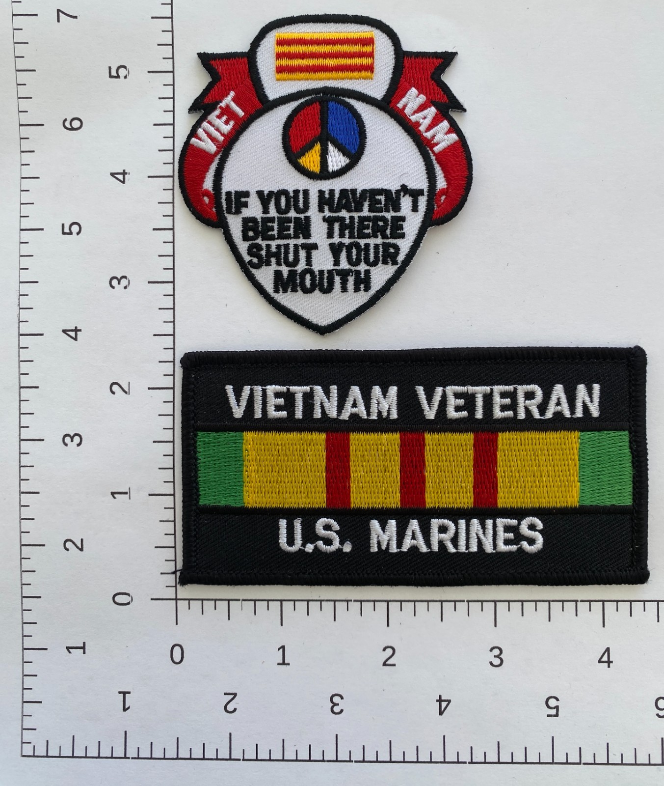 Lot 2 Vietnam Veteran Patches US Marines If You Haven't Been Shut Your Mouth