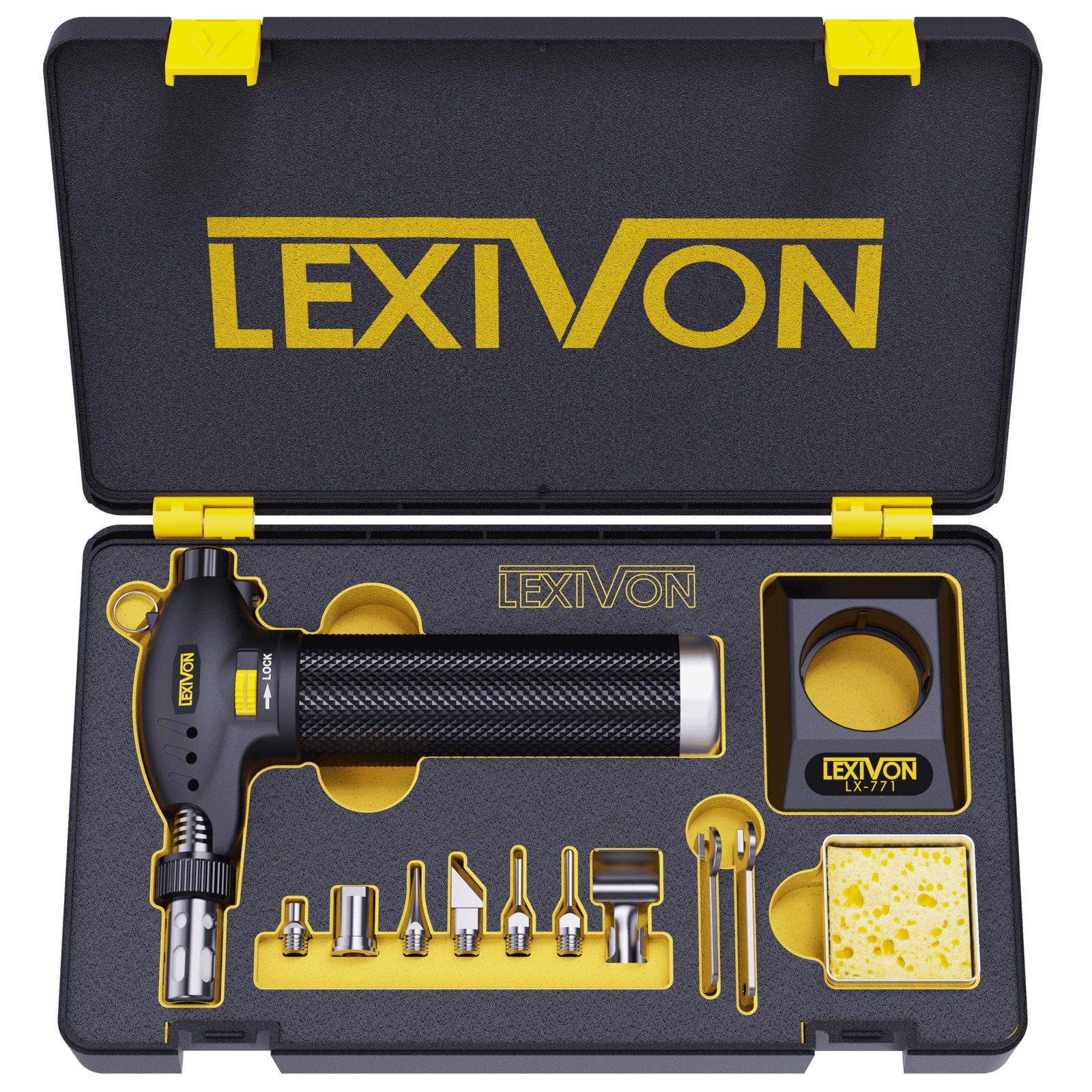 LEXIVON Butane Torch Multi-Function Kit | Premium Kit, Black