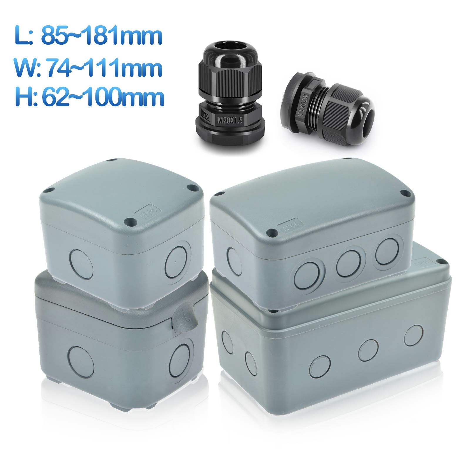 Electrical Junction Box Waterproof ABS Plastic Outdoor Project Enclosure Case US