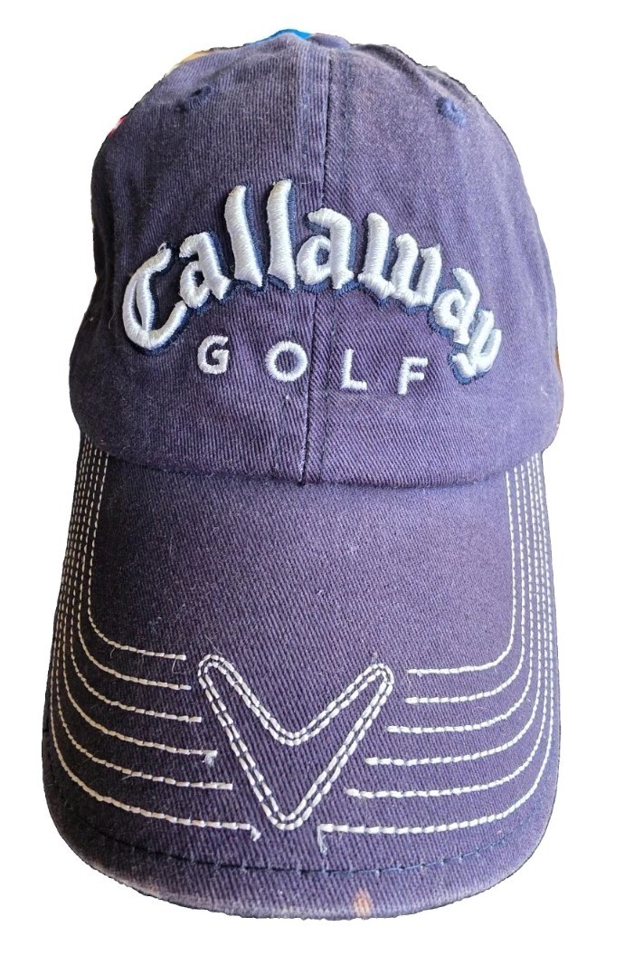 Callaway Golf Purple Adjustable Baseball Hat Embroidered Logo Green Underbill