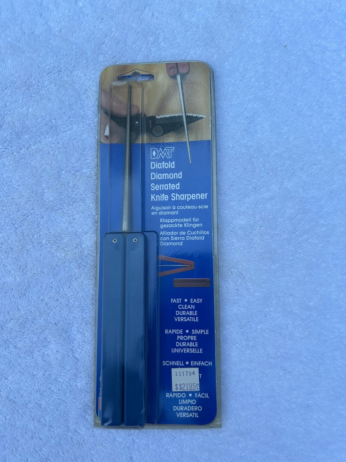 DMT Dia-Fold Blue Diamond Coarse Grit Serrated Knife Sharpening Rod FSKC
