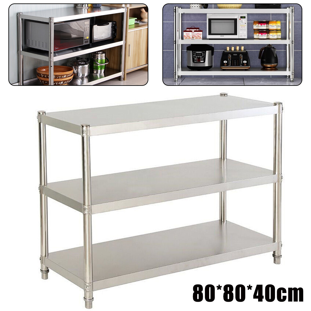 3 Tiers Kitchen Shelf Shelving Rack Restaurant Shelves Rack Stainless Steel