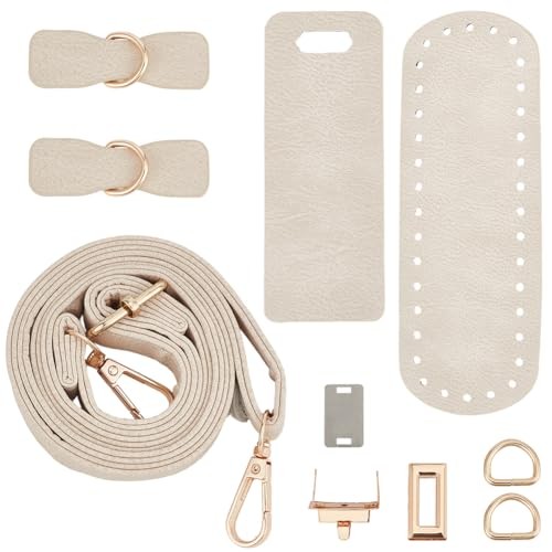 DIY PU Leather Bag Knitting Set Backpack Crochet Making Kits with Bottom
