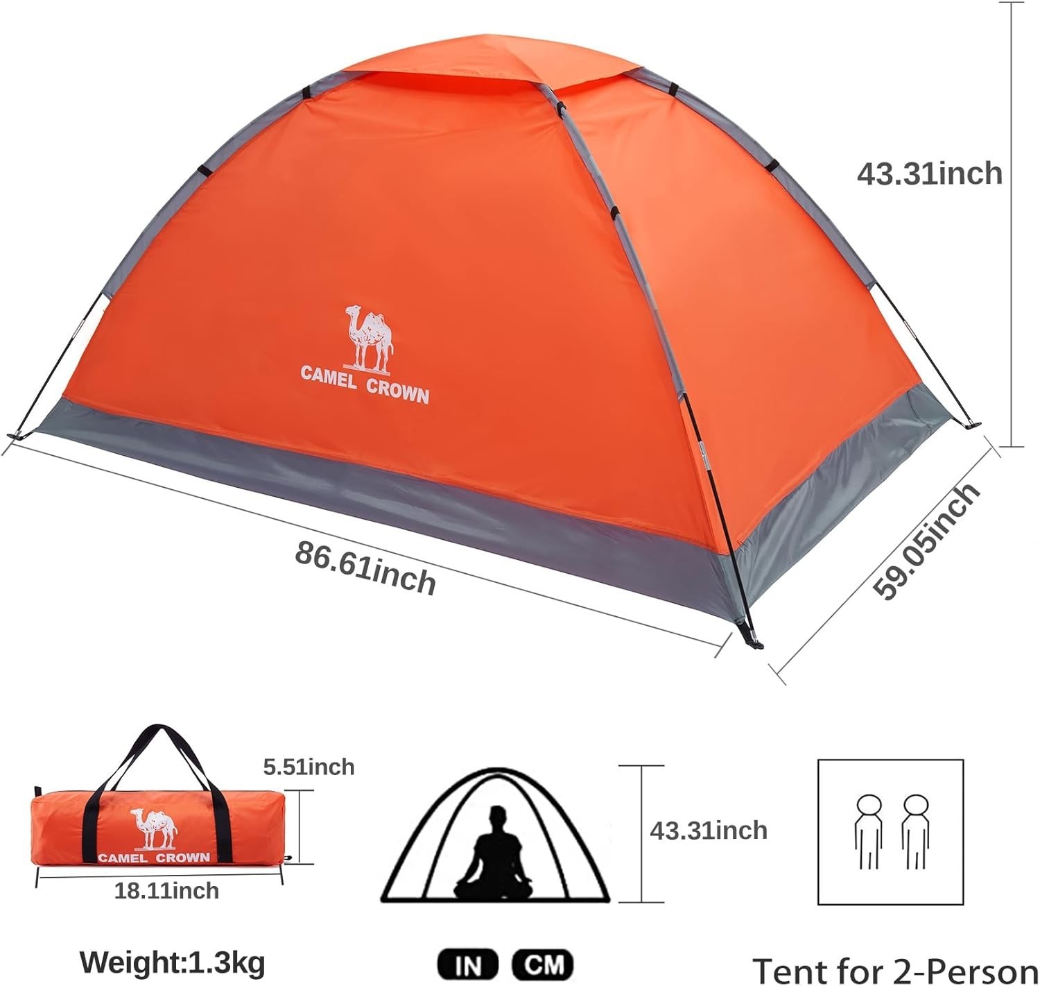 2-Person Camping Bundle: 2x Klymit Static V Sleeping Pads + Camel Crown Dome Ten