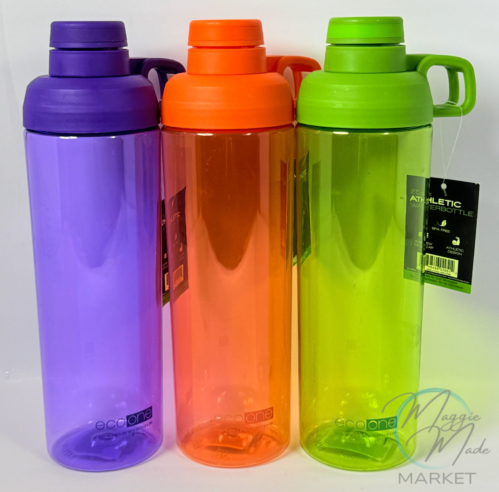 New 25oz Athletic Water Bottle BPA Free EcoOne Flip Cap Reusable Sports Bottle
