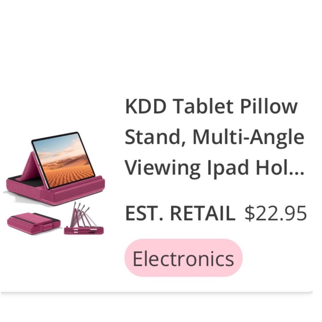KDD Tablet Pillow Holder Pink Multi-Angle Soft Stand for iPad E-Reader KDD-742