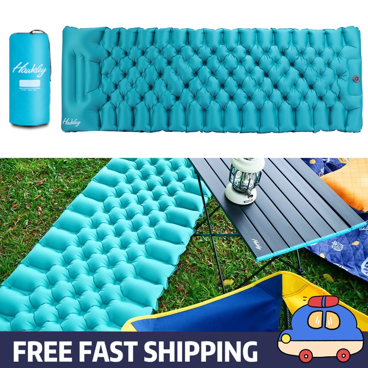 Camping Sleeping Pad Self-Inflating Mattress w/ Pillow Air Mat Outdoor Portable