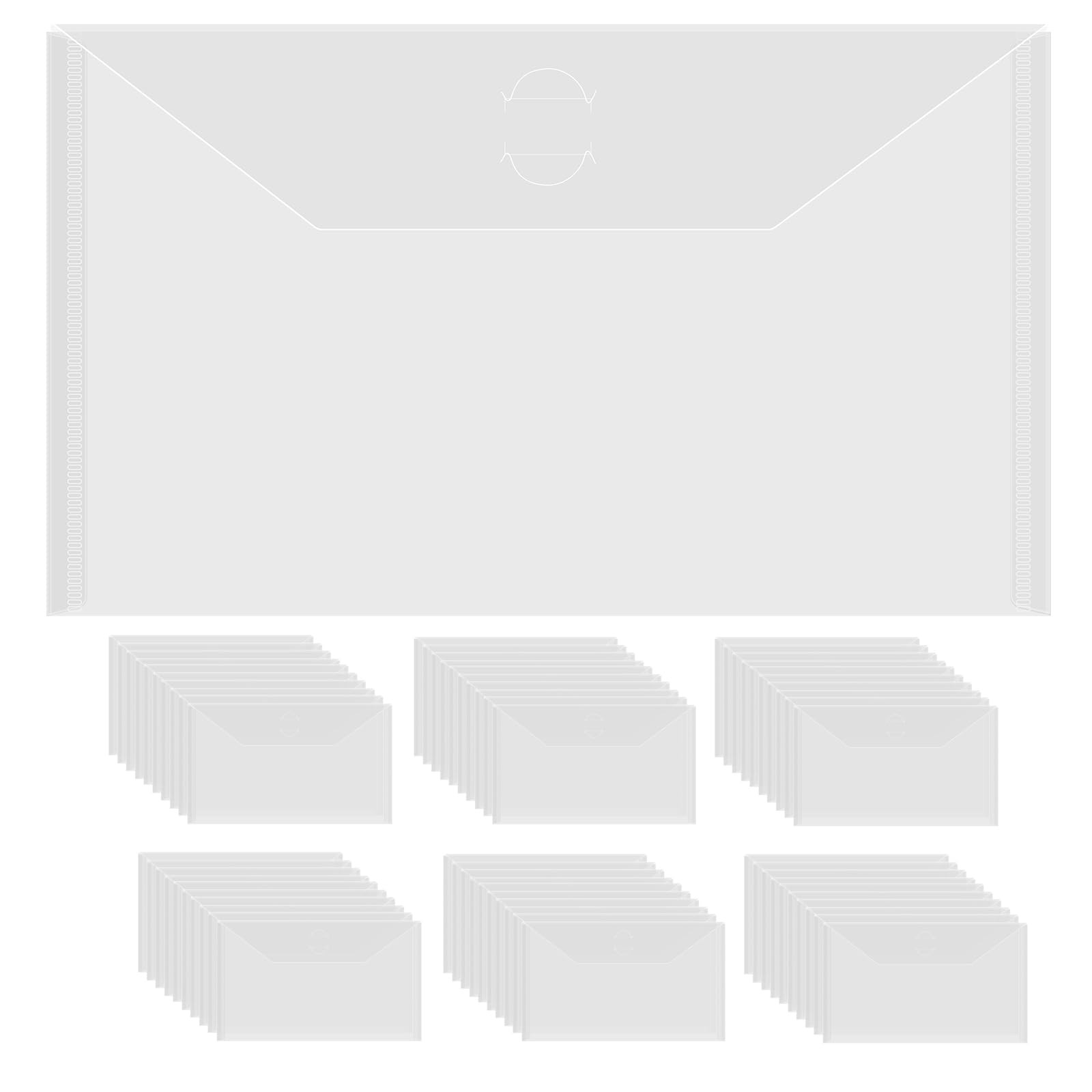 60 PCS 9.8x5.9 Inch Slimline Resealable Plastic Storage Envelopes Pockets