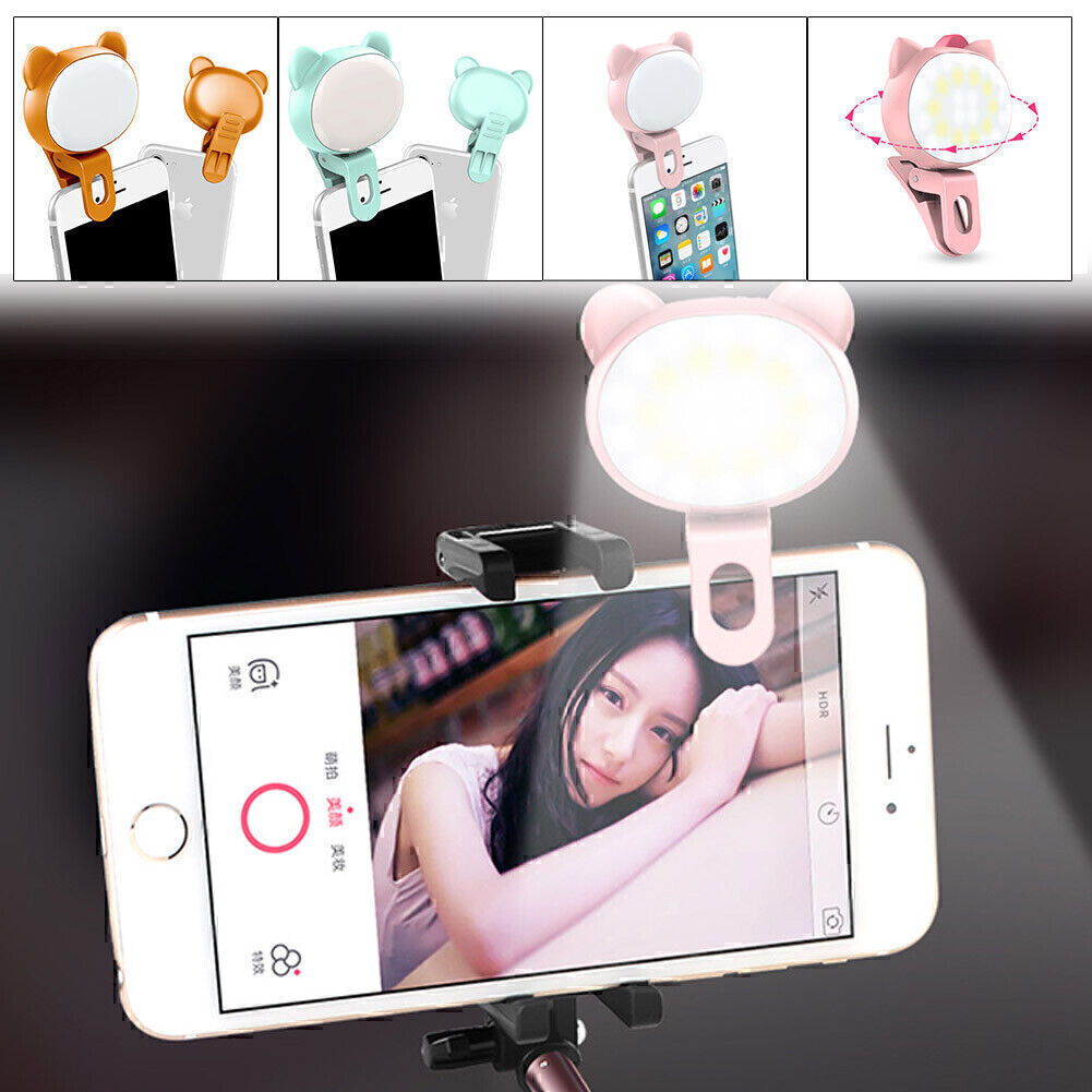Lovely Portable 16 LED Selfie Flash Fill-in FlashLight Samsung iPhone Smartphone