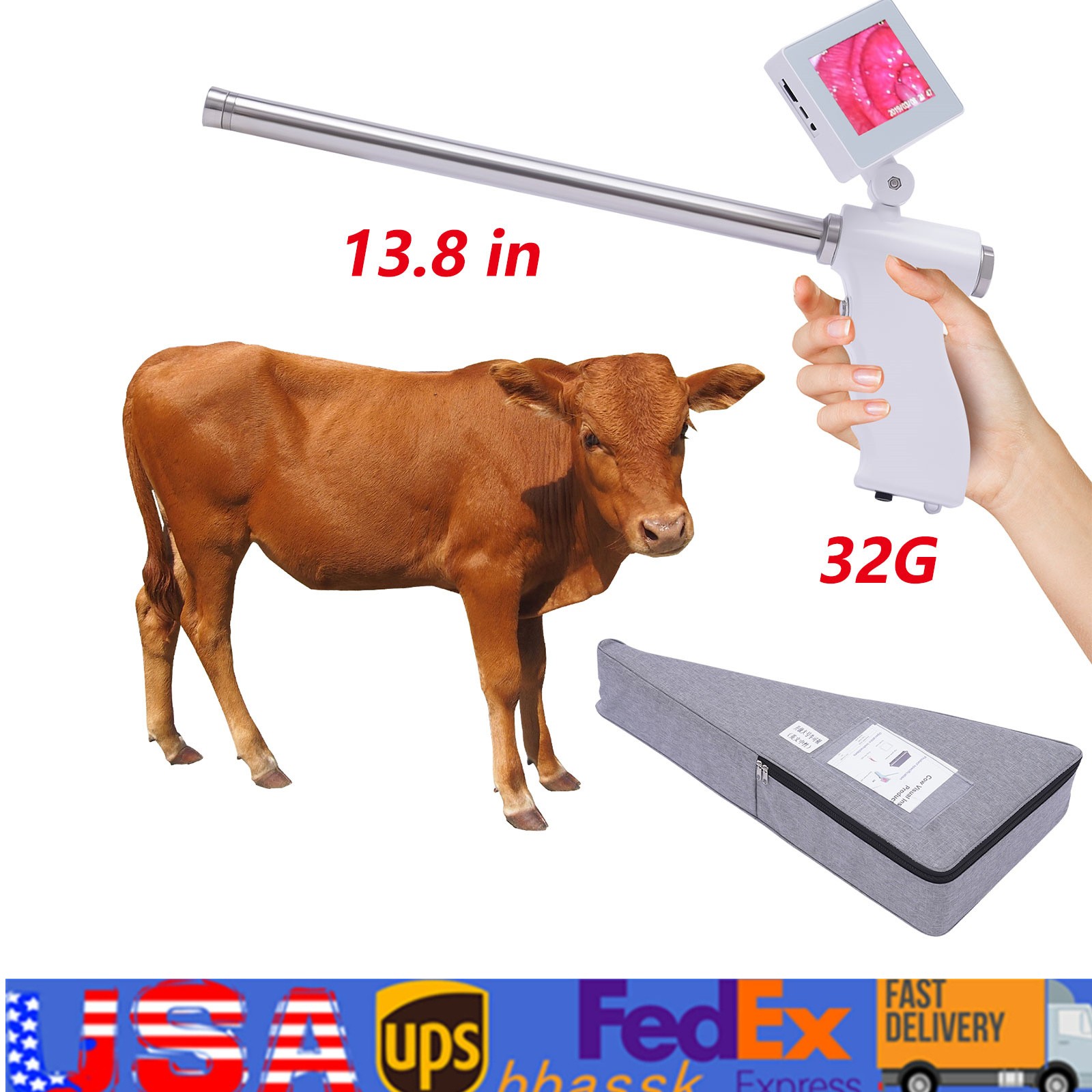 Visual Insemination Gun Cattle Cows for Livestock Artificial Insemination Kit HD