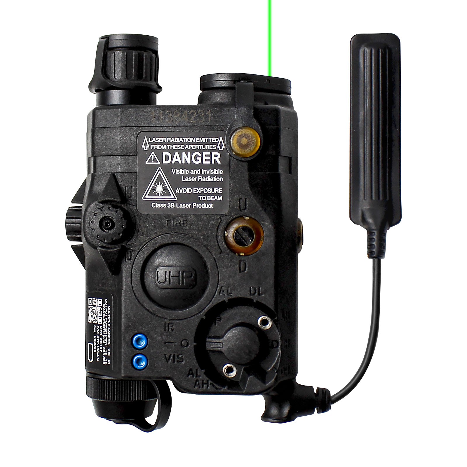 Airsoft PEQ 15 Pro IR Laser + UHP Visible Green/Red Laser + White LED Flashlight