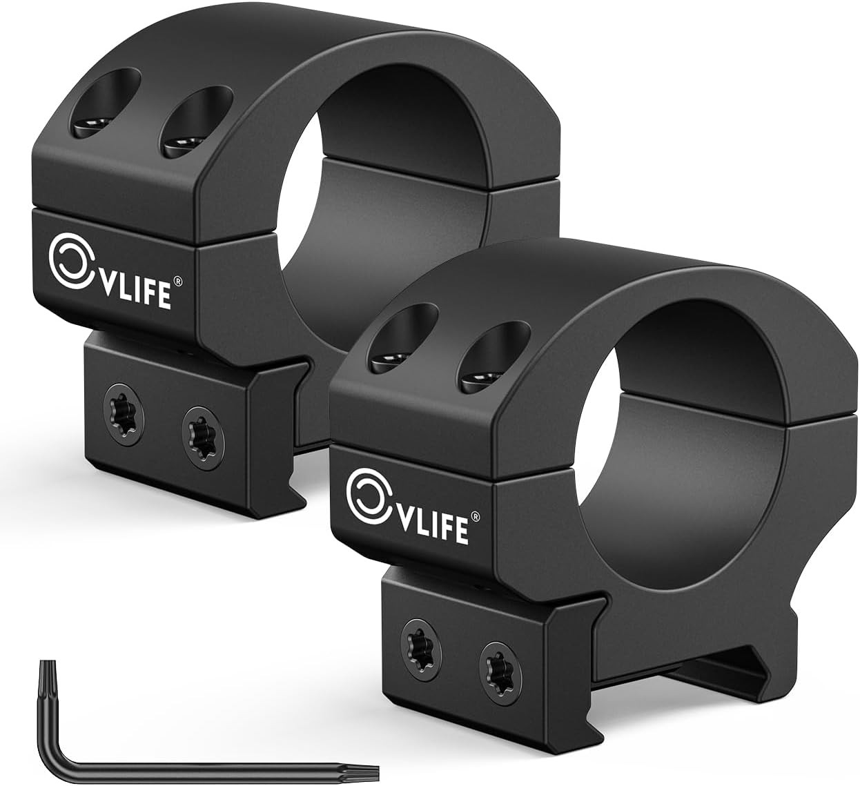 CVLIFE Precision 1 Inch Scope Rings Mount - 2 Pieces Low, Matte Black