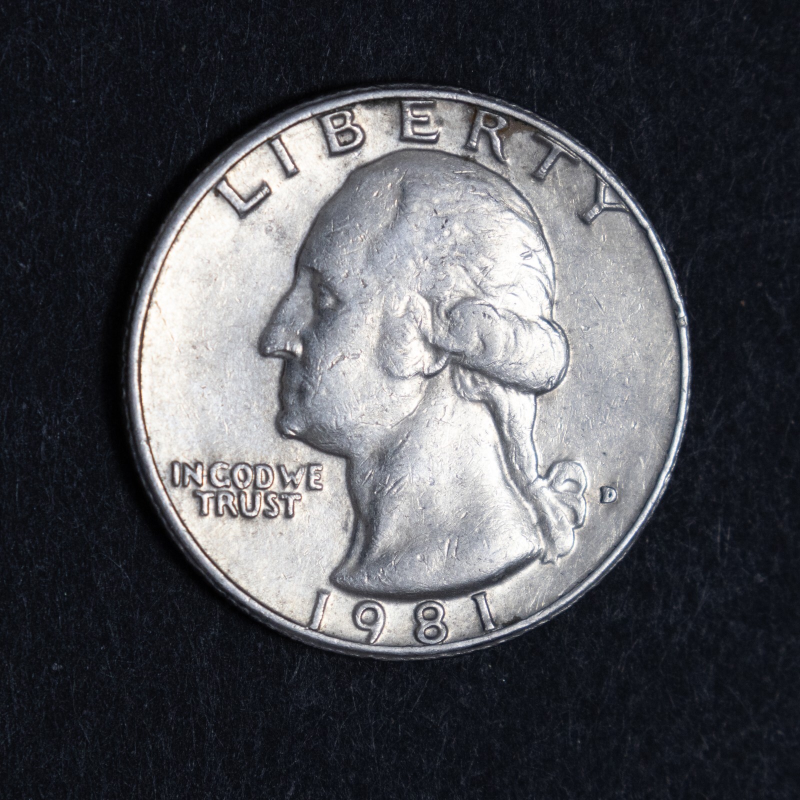 1981 D  Washington Quarter - Very Fine - Actual Coin Pictured-