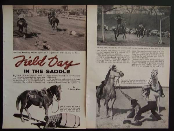 Gymkhana Field Day Events 1957 pictorial Horseback Riding Racing