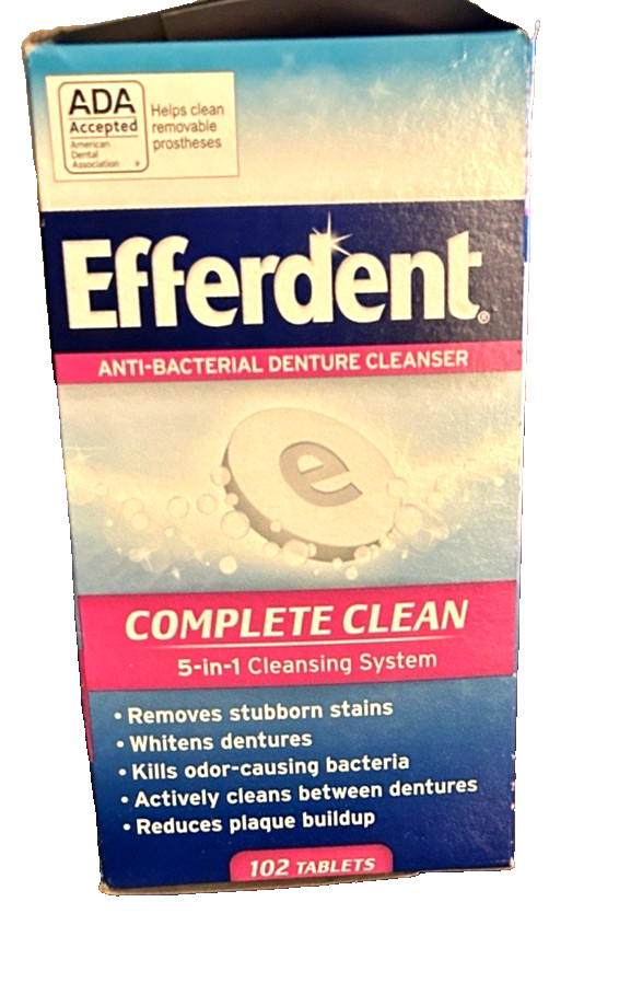 Efferdent Denture Complete Clean 5-in-1 Daily Cleanser, 102 Tablets