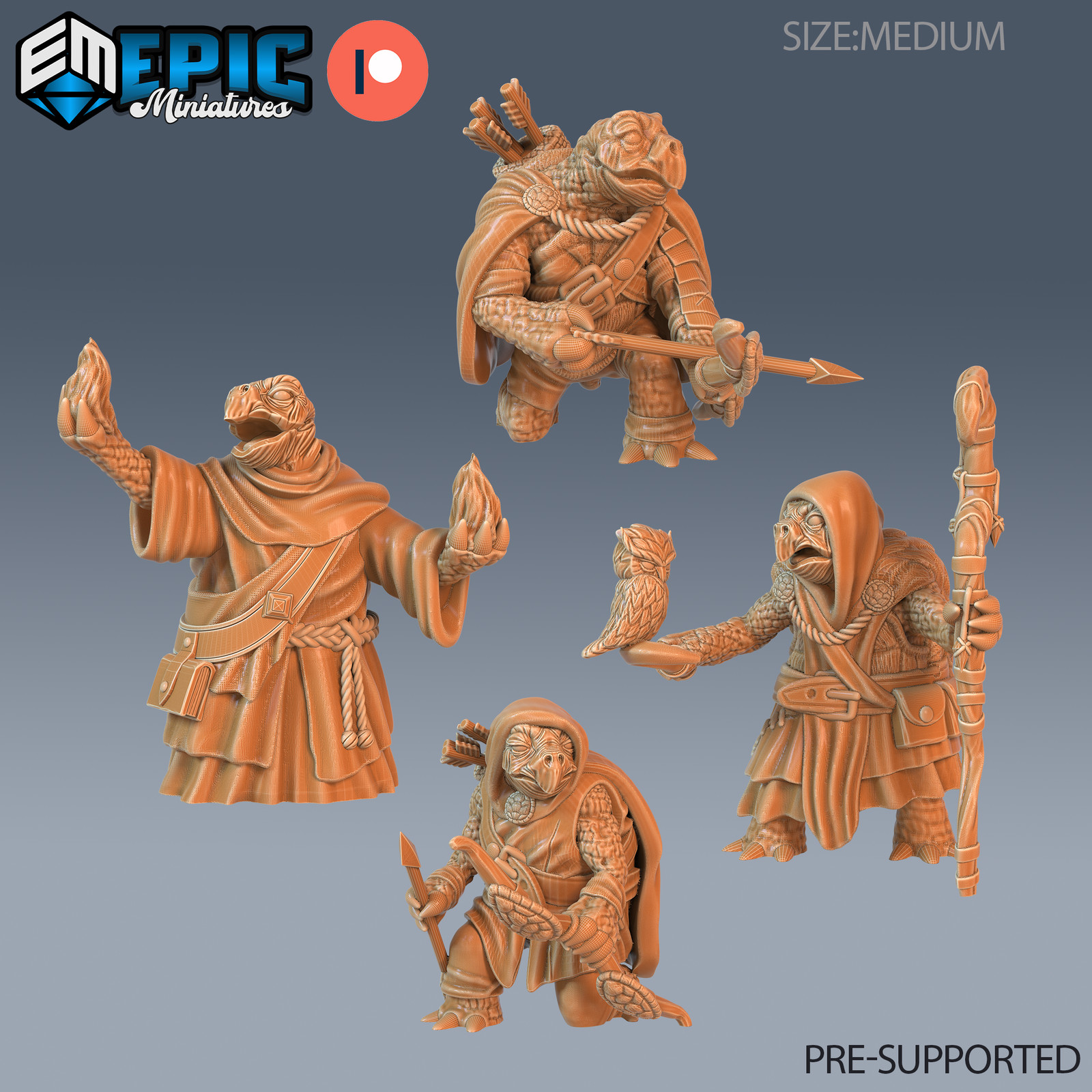 Epic Miniatures Easter Surprise Turtle Folk Tribe 2 - 28mm scale - Aqua Villager
