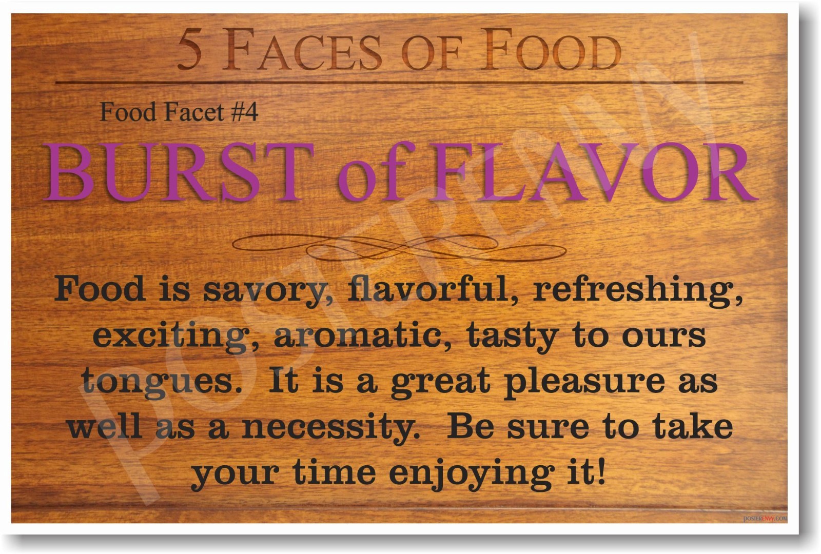 5 Faces of Food - Burst of Flavor - NEW Nutrition Healthy Foods Diet POSTER