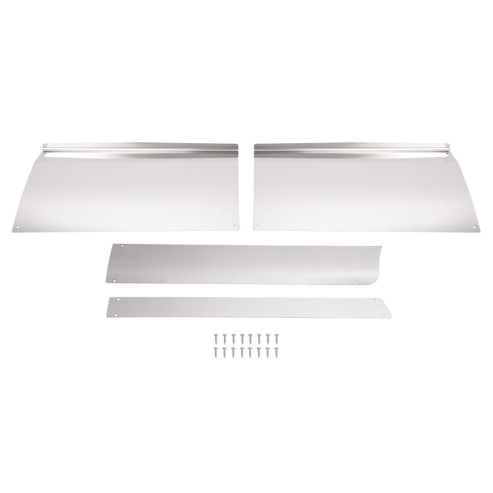 2Pcs Front Upper & Lower Kick Step Plate Panel Silvery For Kenworth T680