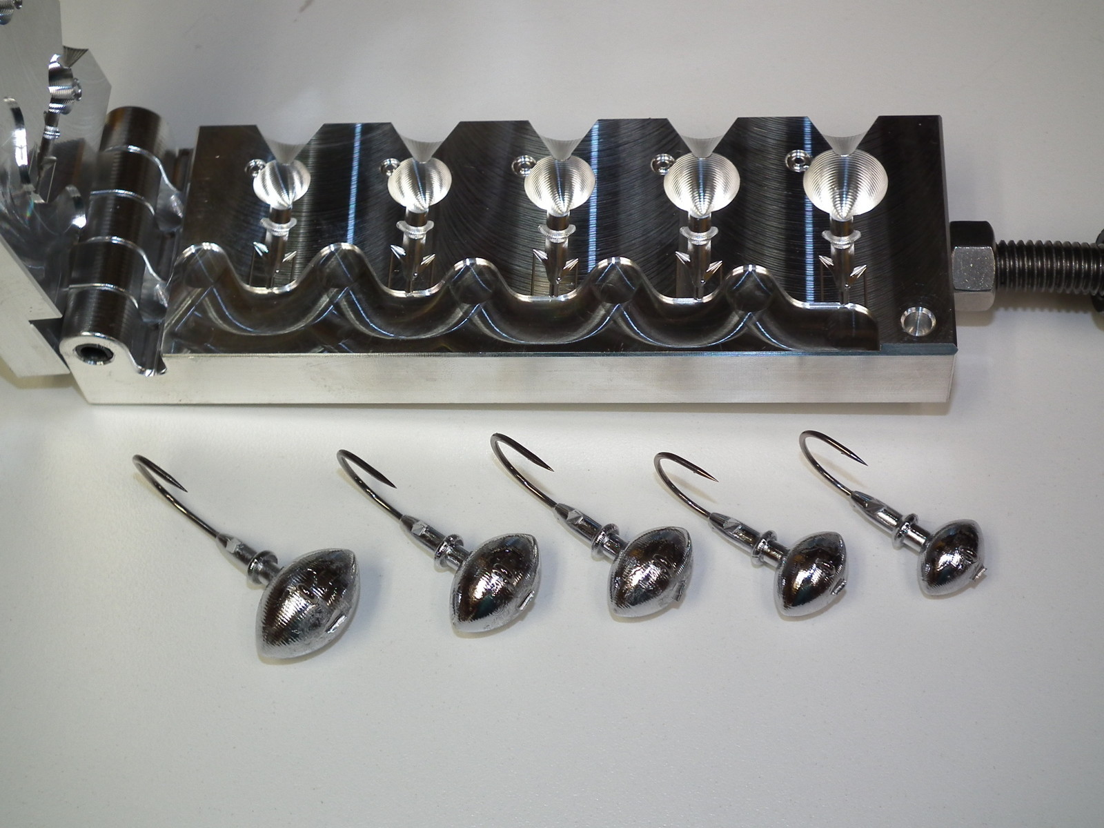 Saltwater Football -2  mold 3/8, 1/2, 5/8, 3/4, 1oz 32786 Pompano CNC Aluminum