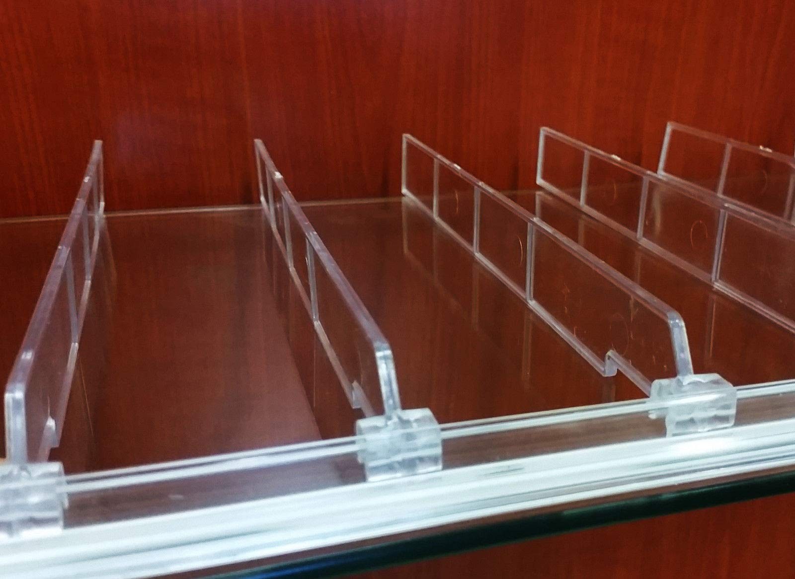 Universal Shelf Lip & Adjustable Depth Divider Kit, [1] 48" L Adhesive Front ...