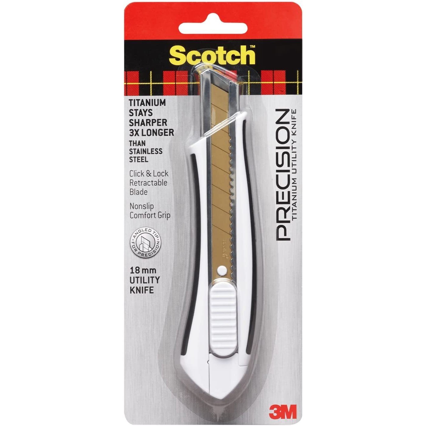 Scotch Precision Titanium Utility Knife: 18 mm (Silver)