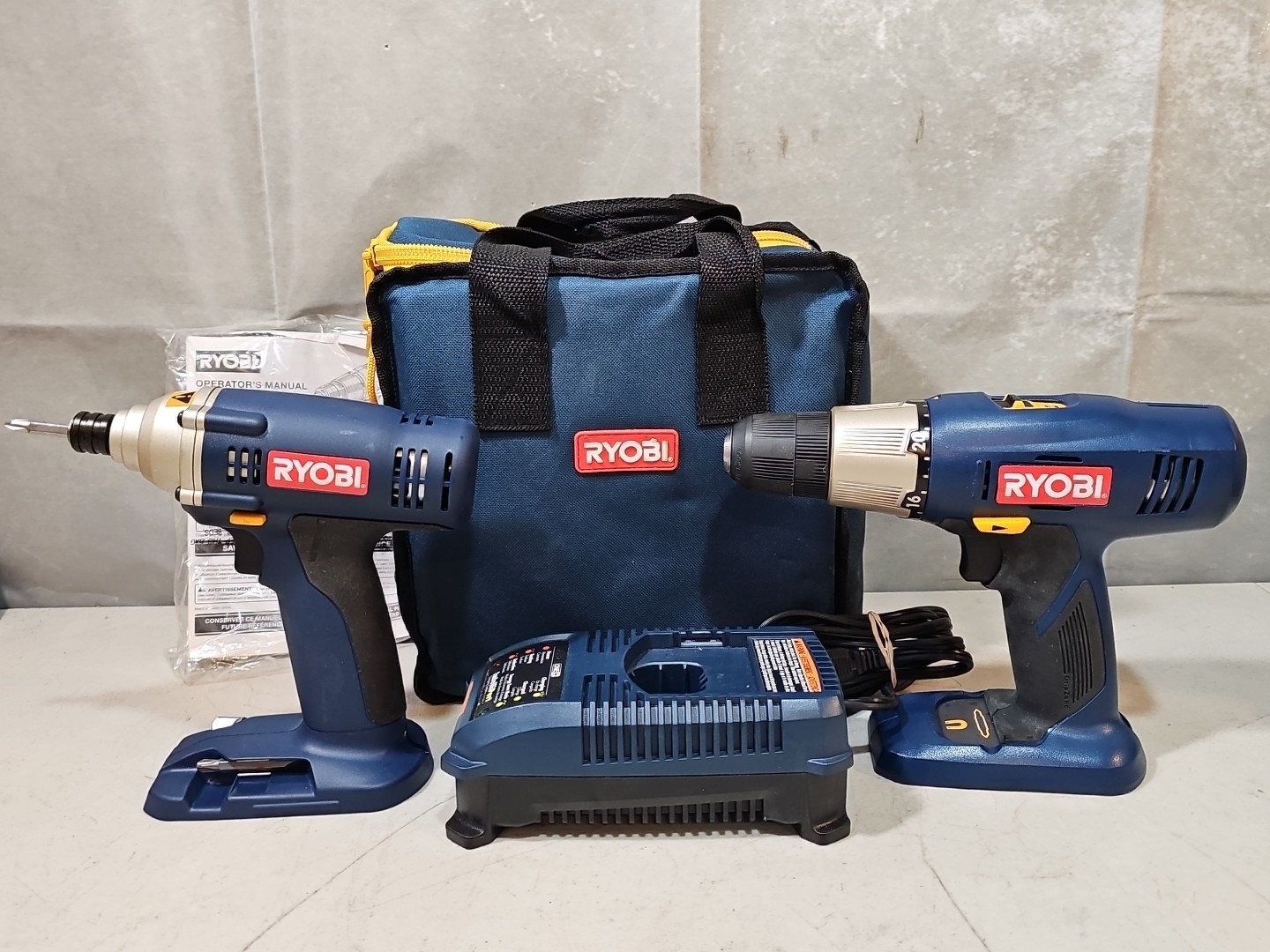 Ryobi P231 & P205 18V Cordless 3/8" Drill  W/Battery Charger & Bag.  BRAND NEW!!