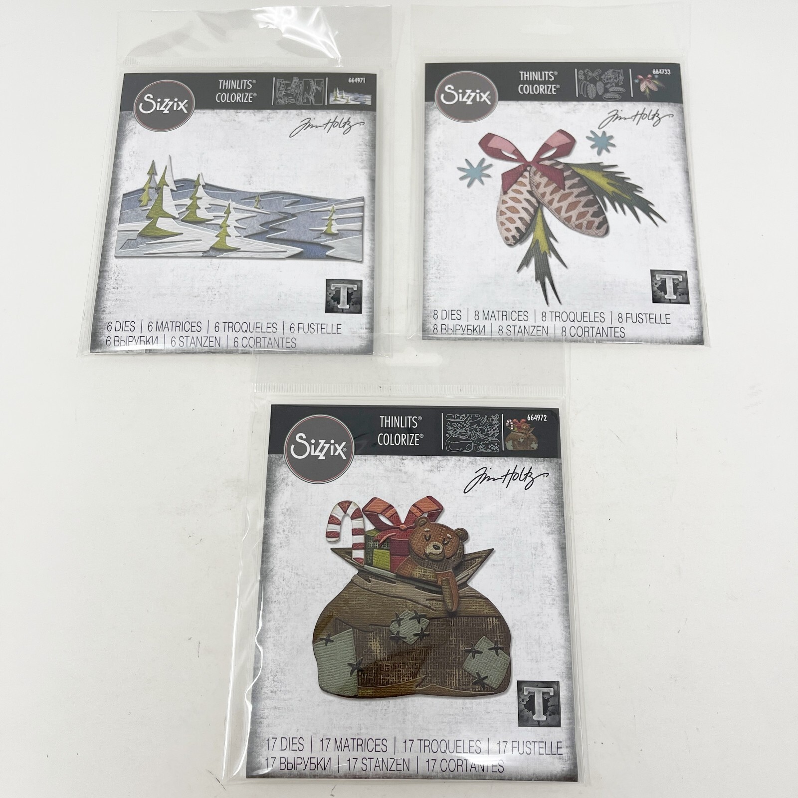 Sizzix Tim Holtz Christmas Colorize Snowscape Toyland Dies NEW