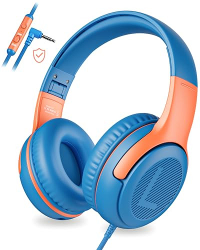 Kids Headphones Wired Toddler Headphones with Microphone, Over-Ear Headphones,