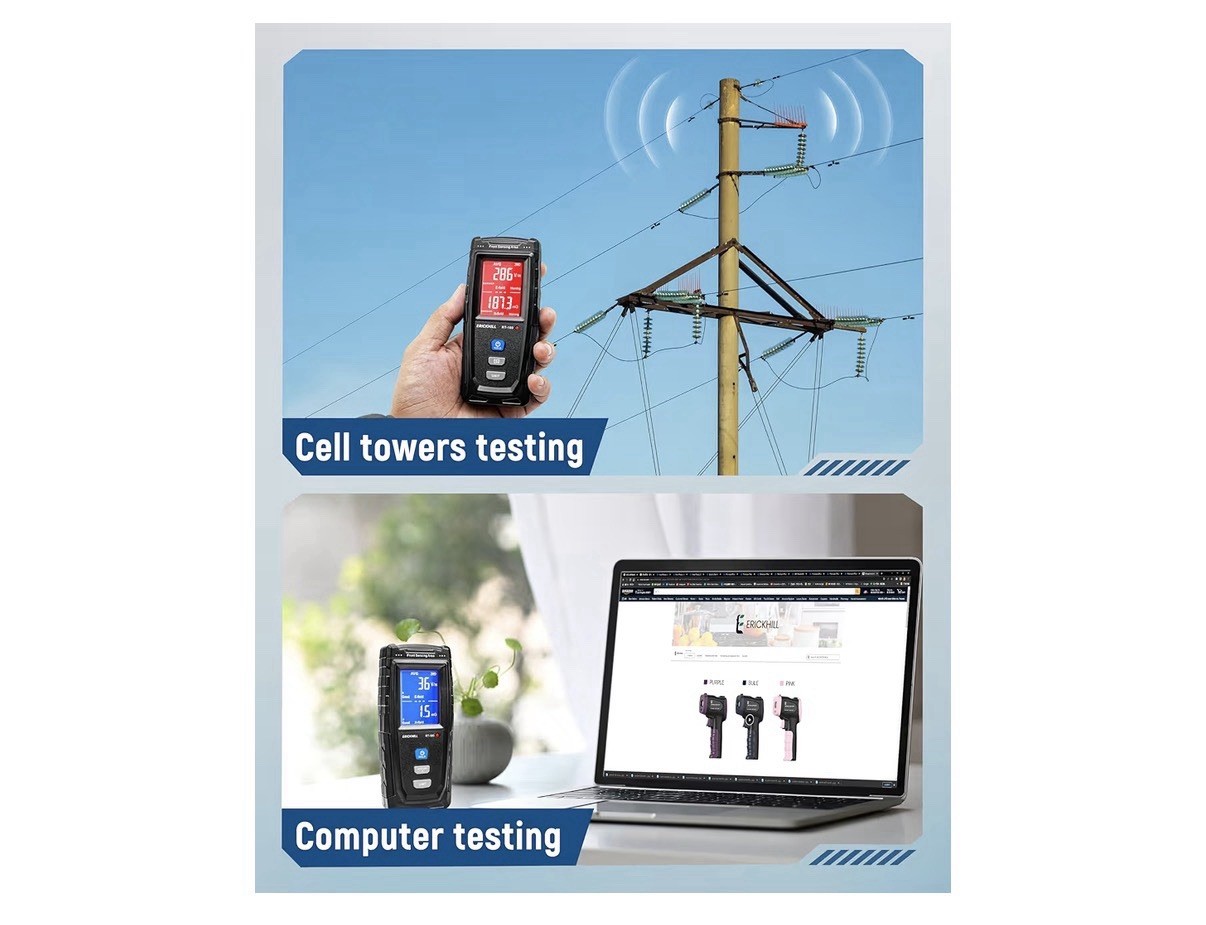 ERICKHILL EMF Meter, Detects Electric and Magnetic Fields, Handheld Digital EMF