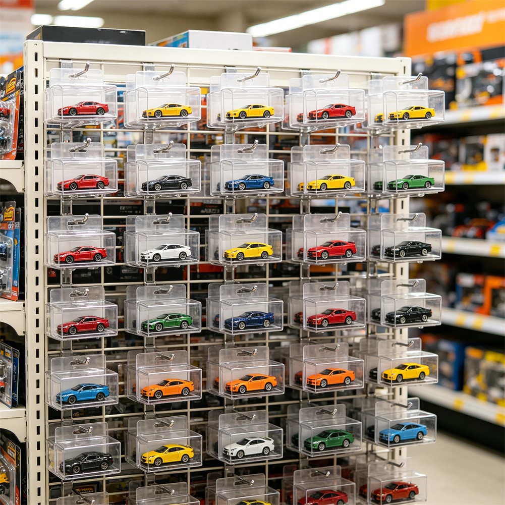 50PCS Wall Hanging Display Case Storage Box Protector For 1:64 Scale Diecast Car