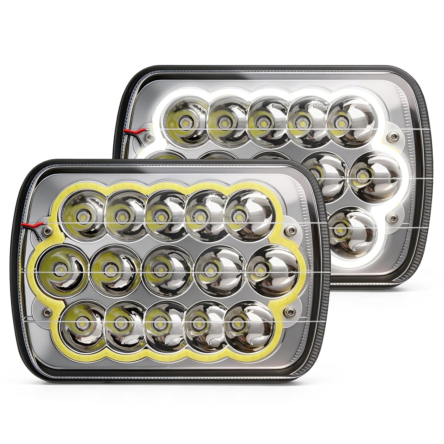DOT Approved Sealed LED Headlights 7x6 5x7 White Halo Headlamp CO LIGHT LED