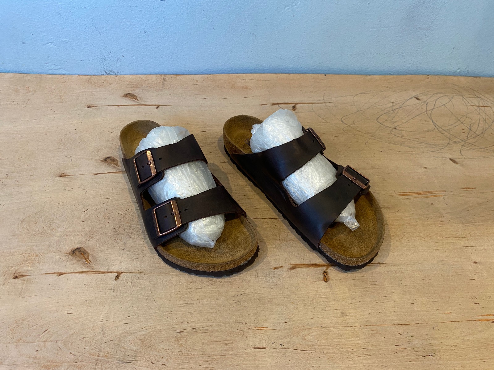 NWOT/B Birkenstock Arizona Soft Footbed Sandal , Habana Leather , 43 / 10 - 10.5