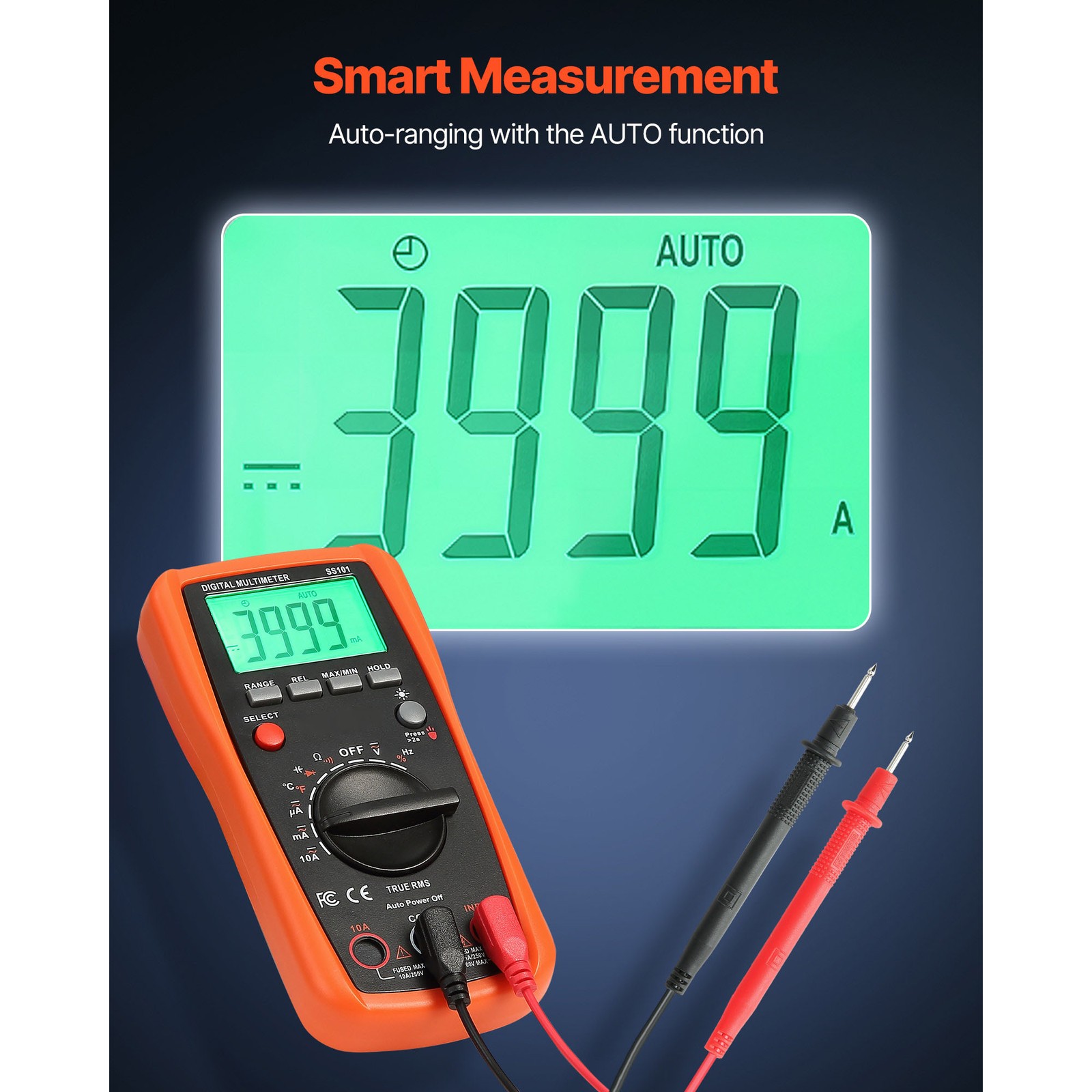 Uimoso Digital Multimeter 4000 Counts Auto-Ranging TRMS Voltage Tester