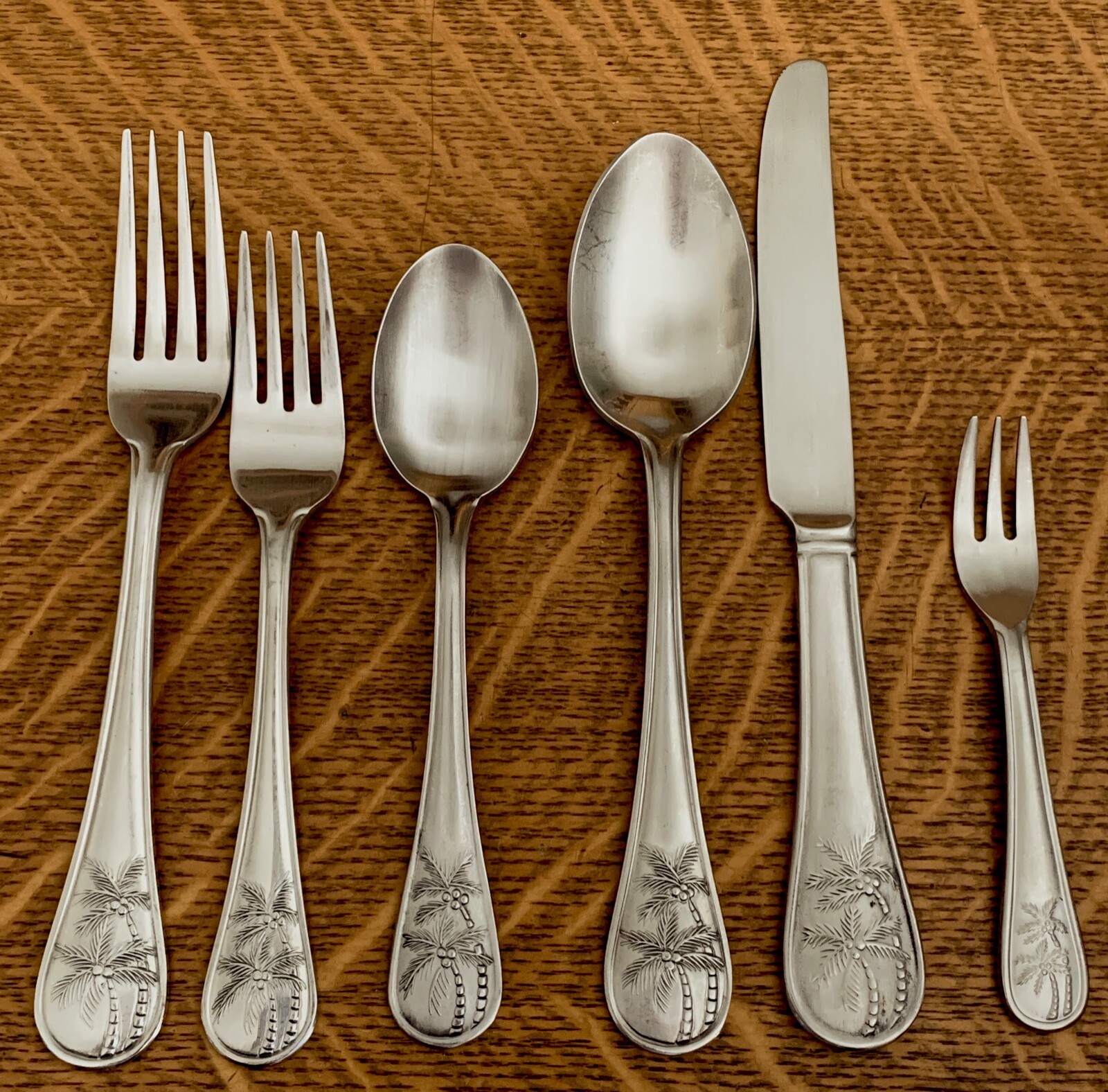 Cambridge COCONUT *PALM TREE* FLATWARE SILVERWARE - TROPICAL HAWAIIAN