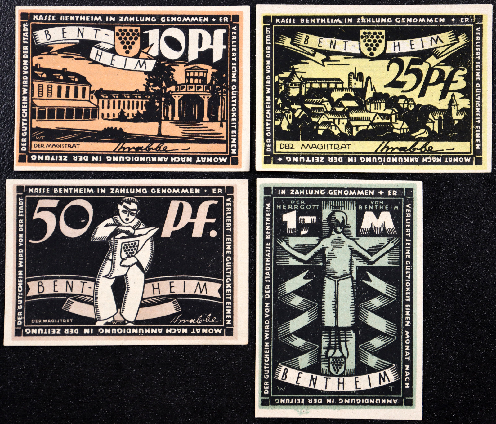 BENTHEIM 1921 very small notes! Complete Series German Notgeld