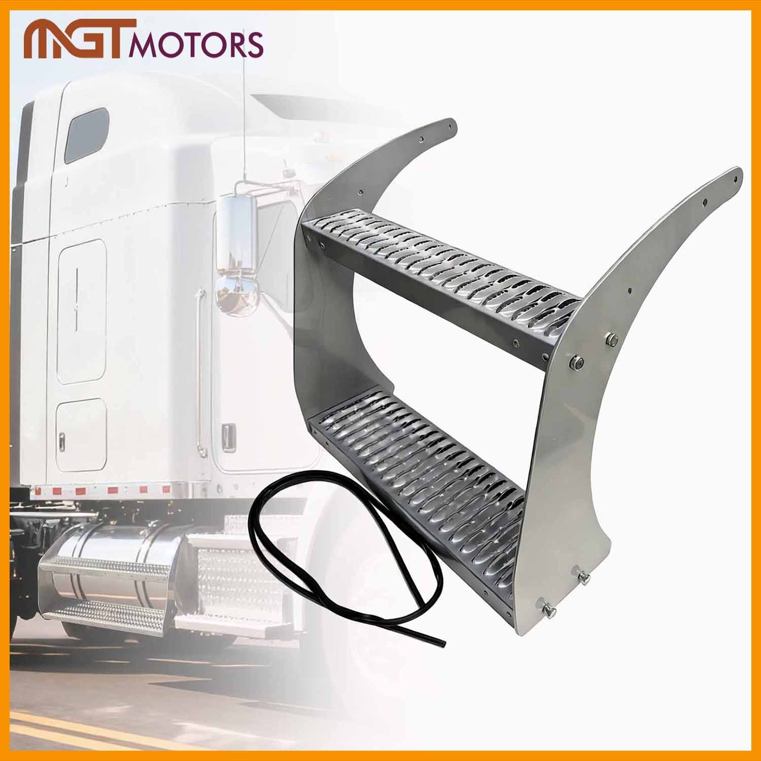 Top & Bottom 26" Fuel Tank Step w/ Bracket Grey For Peterbilt 579 All Models